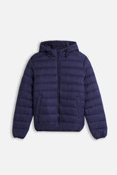 GIUBBOTTO TRAPUNTATO CON CAPPUCCIO BLEU